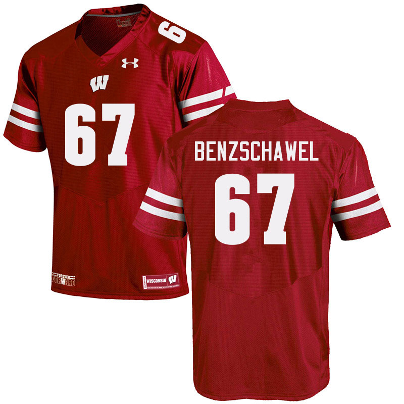 Wisconsin Badgers Men's #67 JP Benzschawel NCAA Under Armour Authentic Red College Stitched Football Jersey CK40R81IH